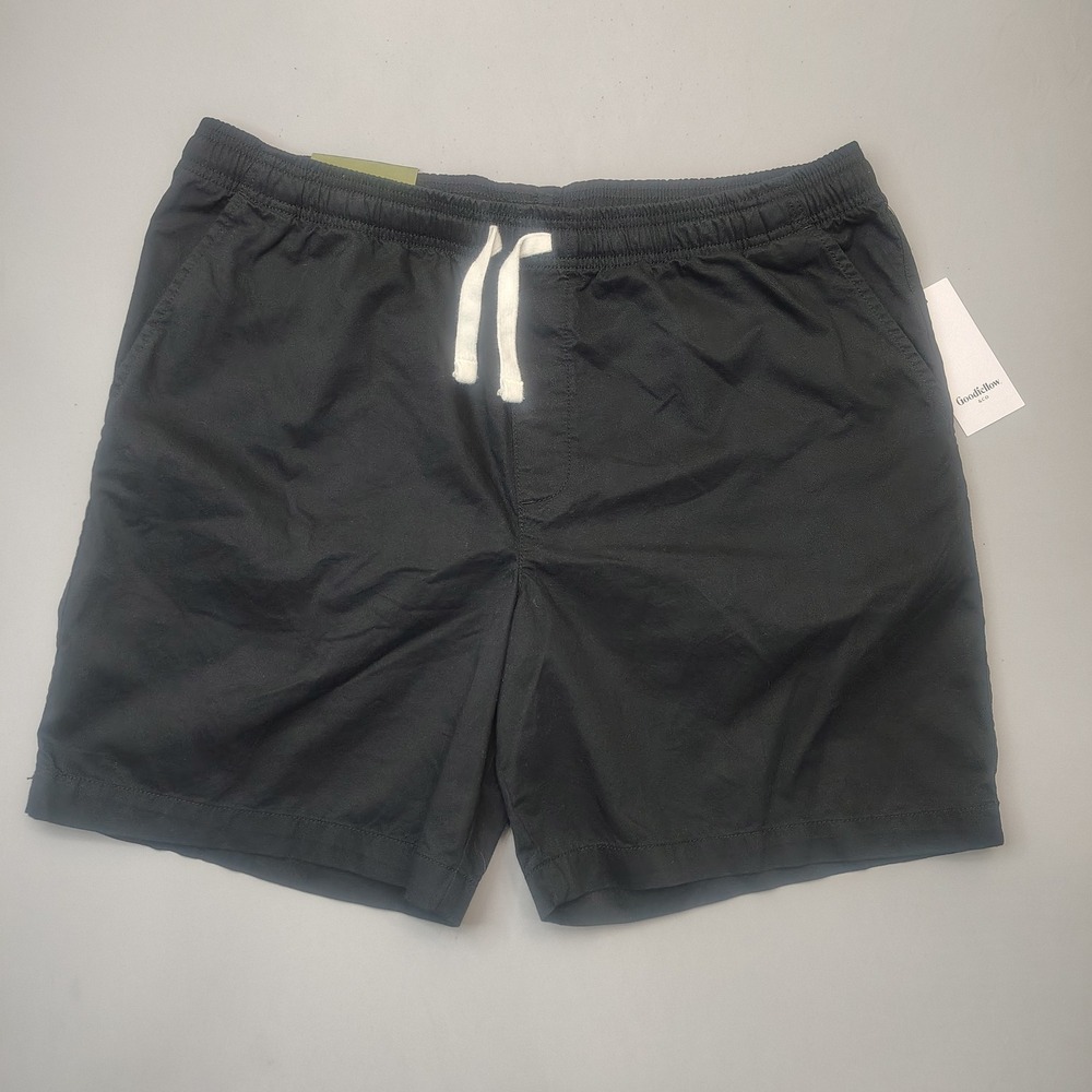 Goodfellow & Co Pull-On Shorts Mens L Black 7" Inseam Solid Cotton Twill Relaxed
